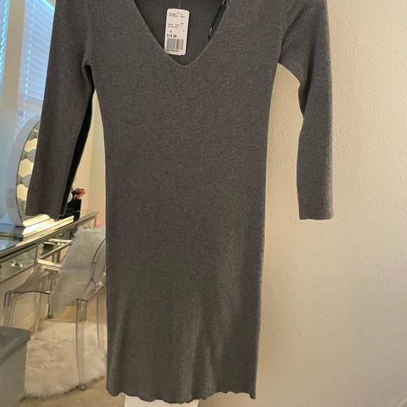 MAJOR CLOSET SALE. MORE TO COME. Long sleeved grey sweater dress. - Picture 2 of 2